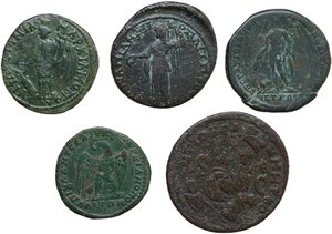 reverse: The Roman Empire. Provincial coinage.. Multiple lot of five (5) unclassified Aes