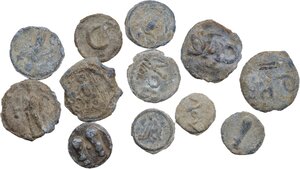 obverse: Leads from Ancient World.. Multiple lot of twelve (12) PB Tesserae