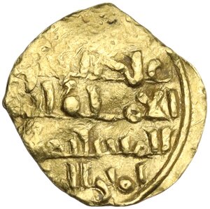 obverse: Fatimids.  Al-Mustansir (427-487 AH/ 1036-1094 AD). AV 1/4 dinar or robai