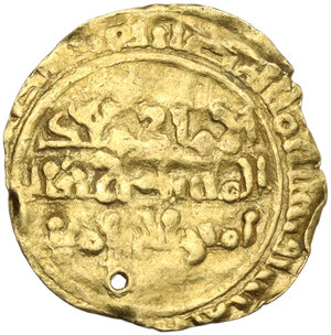 obverse: Fatimids.  Al-Mustansir (427-487 AH/ 1036-1094 AD). AV 1/4 dinar or robai