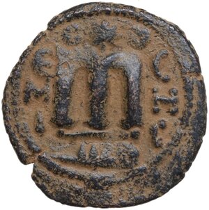 reverse: The Umayyad Caliphate.  Arab-Byzantine coinage (Pseudo-Byzantine type). . AE Fals, Emesa mint, 660-695