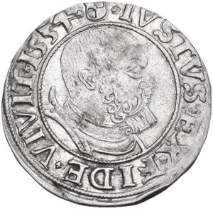 obverse: Germany.  Albert of Brandenburg-Ansbach (1525-1568).. AR Groschen, Prussia, 1554