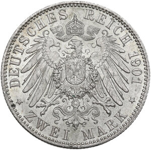 reverse: Germany. Prussia..  Wilhelm II (1888-1918).. AR 2 Mark, Berlin mint, 1901