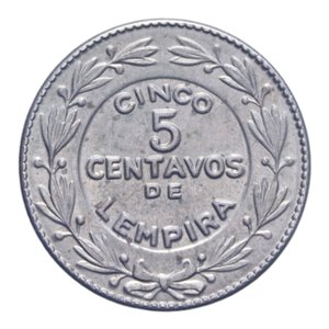 reverse: HONDURAS 5 CENT. 1956 NI. 4,95 GR. SPL