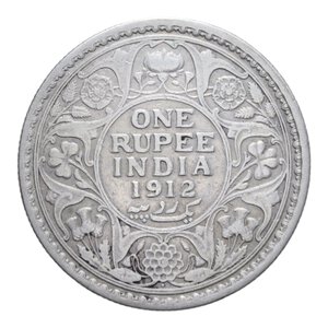 reverse: INDIA GIORGIO V 1 RUPIA 1912 AG. 11,43 GR. qBB/BB