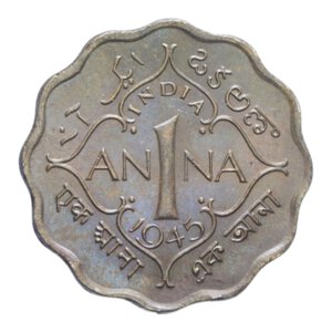 reverse: INDIA GIORGIO VI 1 ANNA 1945 CU. 3,78 GR. FDC
