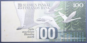 obverse: FINLANDIA 100 MARKKAA 1986 BB+(MACCHIE)