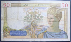 obverse: FRANCIA 50 FRANCS 1940 BB (FORI)