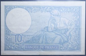 obverse: FRANCIA 10 FRANCS 1941 BB-SPL