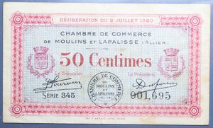 reverse: FRANCIA CAMERA COMMERCIO 50 CENTIMES 1925 BB