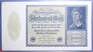 reverse: GERMANIA 10000 MARK 1922 BB