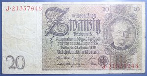 reverse: GERMANIA 20 MARK 1929 MB-BB