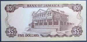 obverse: JAMAICA 5 DOLLARS 1992 FDS