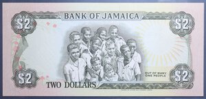 obverse: JAMAICA 2 DOLLARS 1993 FDS