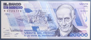 reverse: MESSICO 20000 PESOS 1988 qFDS