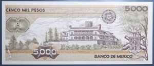 obverse: MESSICO 5000 PESOS 1987 FDS