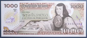 reverse: MESSICO 1000 PESOS 1985 FDS