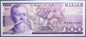 reverse: MESSICO 100 PESOS 1981 FDS