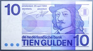 reverse: OLANDA 10 GULDEN 1968 SUP