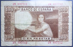 obverse: SPAGNA 100 PESATES 1953 MB-BB