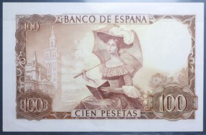 obverse: SPAGNA 100 PESATES 1965 SPL