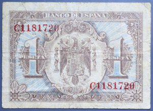 obverse: SPAGNA 1 PESETA 1940 MB+