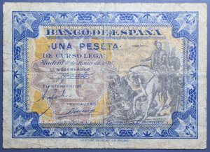 reverse: SPAGNA 1 PESETA 1940 MB+