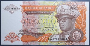 reverse: ZAIRE 500000 ZAIRES 1992 FDS