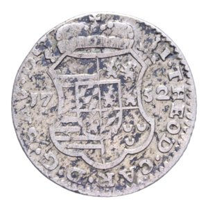 reverse: OLANDA AUSTRIACA JHON THEODORE 6 SOLS 1752 LIEGI AG. 4,17 GR. BB