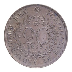 reverse: AZZORRE 20 REIS 1865 CU. 12,85 GR. SPL