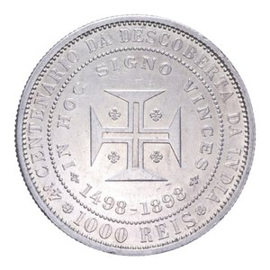 reverse: PORTOGALLO CARLOS I 1000 REIS 1898 AG. 24,93 GR. BB-SPL