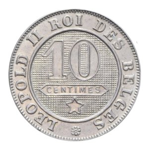 reverse: BELGIO LEOPOLDO I 10 CENT. 1894 NI. 4,57 GR. qFDC