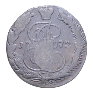 reverse: RUSSIA CATERINA II 5 KOPEKI 1772 CU. 41,09 GR. qBB