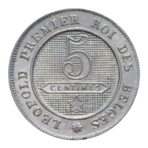 reverse: BELGIO LEOPOLDO I 5 CENT. 1862 NI. 3,04 GR. SPL-FDC