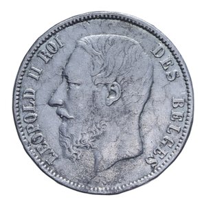 obverse: BELGIO LEOPOLDO II 5 FRANCS 1873 19,65 GR. BB (FALSO D EPOCA)