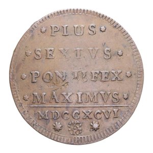 obverse: BOLOGNA PIO VI (1775-1799) 2 BAIOCCHI 1796 CU. 20 GR. BB-SPL