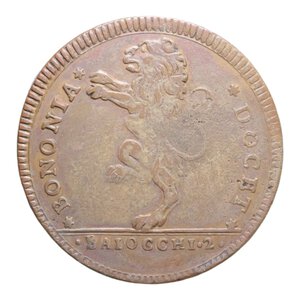 reverse: BOLOGNA PIO VI (1775-1799) 2 BAIOCCHI 1796 CU. 20,05 GR. qSPL