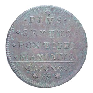 obverse: BOLOGNA PIO VI (1775-1799) 2 BAIOCCHII 1796 NC CU. 18,86 GR. BB+