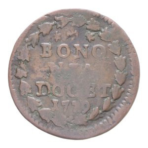 reverse: BOLOGNA PIO VI (1775-1799) QUATTRINO 1779 CU. 1,97 GR. MB-BB