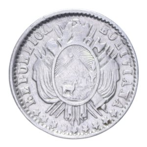 obverse: BOLIVIA 10 CENT. 1880 AG.2,27 GR. BB
