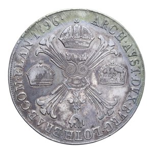 reverse: MILANO FRANCESCO II (1792-1835) CROCIONE 1796 AG. 29,19 GR. qBB/BB+