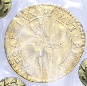 reverse: MODENA CESARE D ESTE (1598-1628) ONGARO R AU. BB+ (SIGILLATO ZAMBONI)
