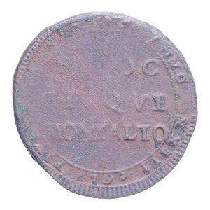 reverse: MONTALTO PIO VI (1775-1799) 5 BAIOCCHI 1797 MADONNINA R CU. 12,85 GR. MB+