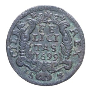 reverse: PALERMO CARLO II (1665-1700) GRANO 1699 R CU. 5,37 GR. SPL