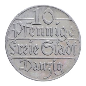 reverse: DANZIGA 10 PFENNIG 1923 NI. 3,98 GR. SPL