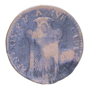 reverse: RAVENNA BENEDETTO XIV (1740-1758) MEZZO BAIOCCO 1750 GIUBILEO R CU. 4,01 GR. MB