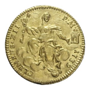 reverse: ROMA CLEMENTE XII (1730-1740) ZECCHINO 1739 R AU. 3,42 GR. MIR. 2487/4 FDC/SPL-FDC