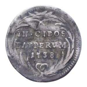 reverse: ROMA CLEMENTE XII (1730-1740) GROSSO 1738 AG. 1,17 GR. qBB (TONDELLO DEFORMATO)
