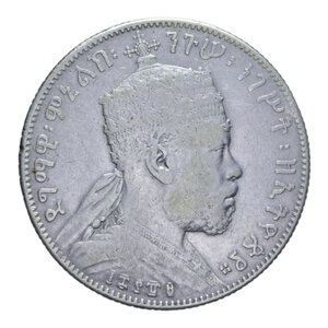 obverse: ETIOPIA MENELIK II 1/2 BIRR 1889-1913 AG. 13,88 GR. BB