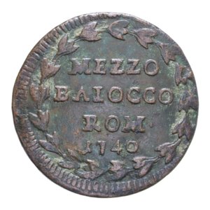 reverse: ROMA SEDE VACANTE (1740) MEZZO BAIOCCO 1740 CU. 5,82 GR. qBB